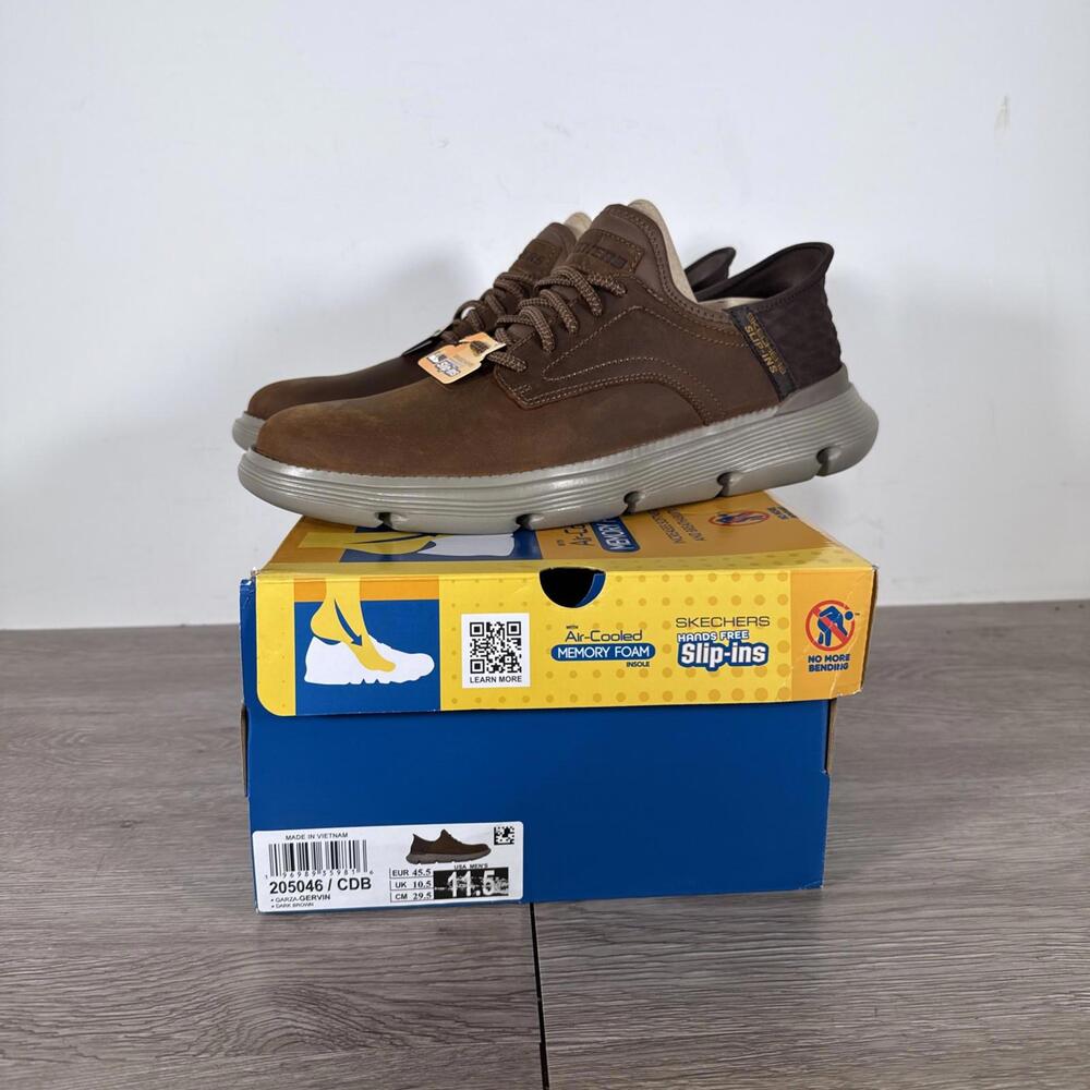Skechers Men's Garza Gervin Dark Brown / Wide - 11.5